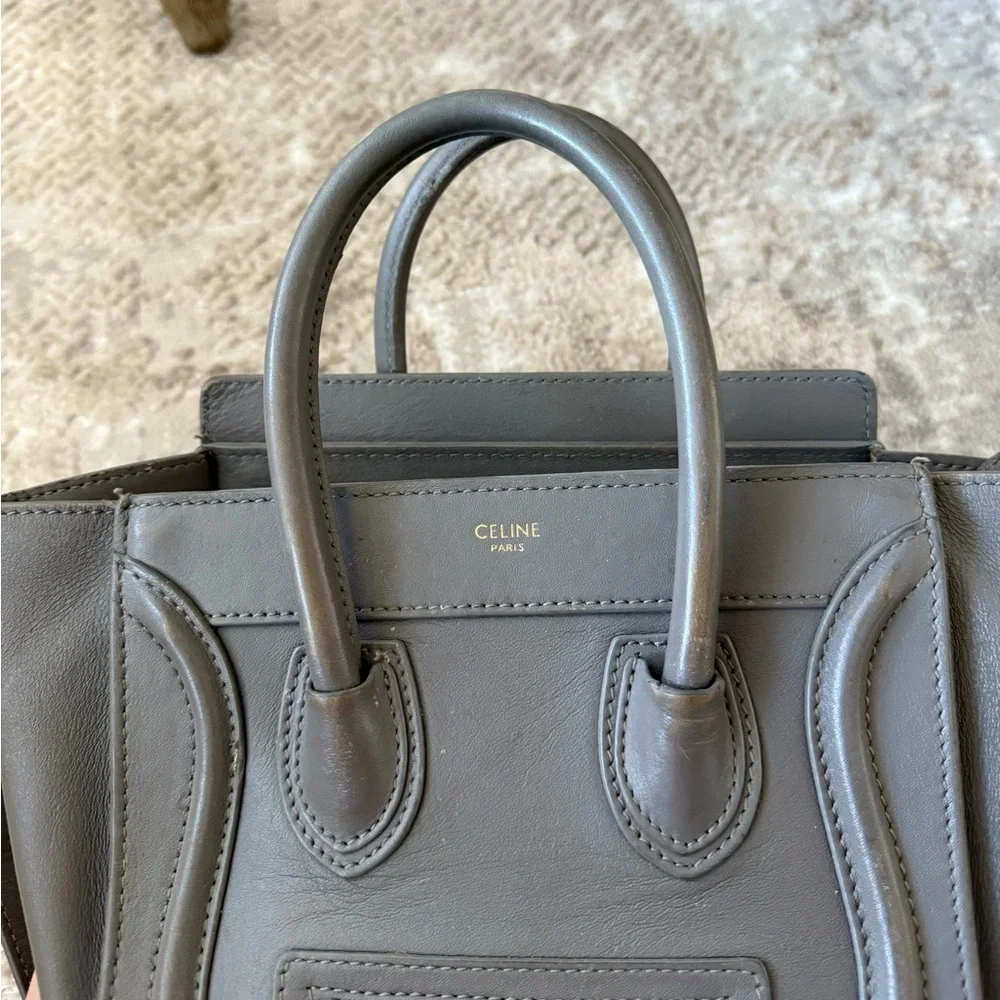 Celine Small Luggage Tote in Light Gray